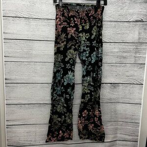 Jessica Simpson Boho Multicolor Floral Flare Maternity Pants Size S